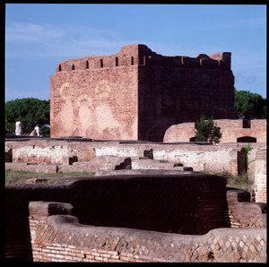 Római művészet: kilátás a főváros romjaira, Ostia régészeti lelőhelye alkotó: Roman