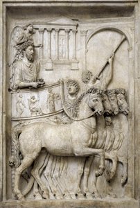 Marcus Aurelius római császár diadalkocsiján, 2. század (Márvány dombormű) alkotó: Roman