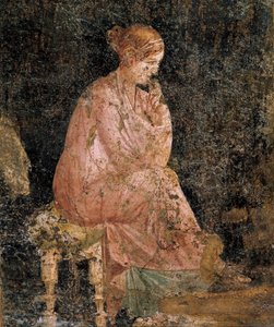 Ülő nő, pompei freskó részlete alkotó: Roman