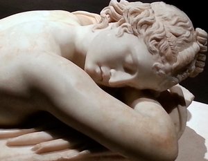 Alvó Hermafrodita: márványszobor, római művészet alkotó: Roman