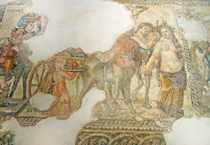 Dionüszosz diadalmas menete, Aion háza, Paphos, Ciprus (mozaik) alkotó: Roman
