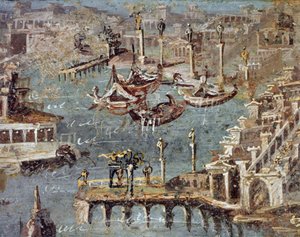 Pozzuoli városa és kikötője (freskó alkotó: Roman