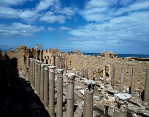 Kilátás a Bazilikára, bíróságként épült, 3. század alkotó: Roman