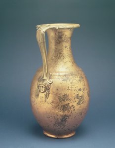 Boroskancsó dekoratív fogantyúval, a római Newstead-i lelőhelyről, Melrose-ból, Kr.u. 1. század végén (bronz) alkotó: Roman