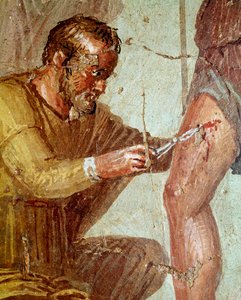 A sebesült Aeneast Iapyx kezeli Vénusz segítségével (freskó, i.sz. 54-79) alkotó: Roman