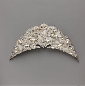 Egy nagy edény ezüst nyele, Kr.u. 2.–3. század eleje (ezüst és arany) alkotó: Roman Imperial Period