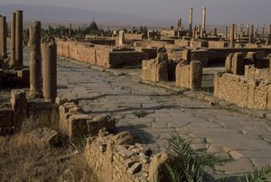 Egy utca látképe, magas császárkor (Kr. e. 27-395) alkotó: Roman Imperial Period