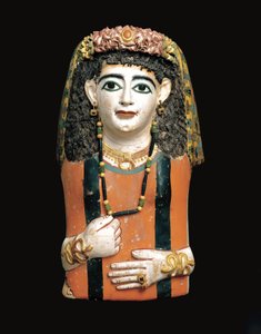 Múmia maszk, i.sz. 60–70 (festett karton, gipsz és növényi rostok) alkotó: Roman Period Egyptian