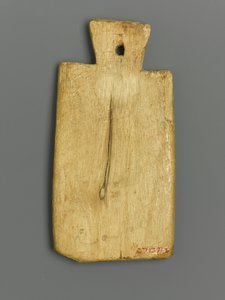 Múmia címke görög felirattal (fa és pigment) alkotó: Roman Period Egyptian
