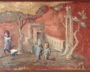 Ókori római freskó vidéki jelenettel alkotó: Roman Roman