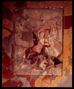 Ariadné és Thészeusz. Falmozaik a Casa del Bicentenario épületéből, ie 5. század – Kr. u. 1. század alkotó: Roman Roman