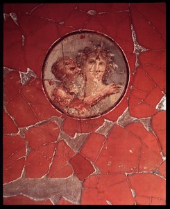 Bacchus szatírral. Falmozaik a Casa del Bicentenario épületéből, ie 5. század – Kr. u. 1. század alkotó: Roman Roman