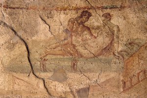 Erotic fresco from Lupanar, Pompeii (UNESCO World Heritage List alkotó: Roman Roman