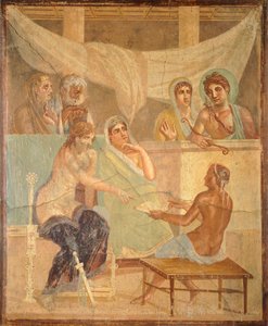 Admetuszt és Alkesztist ábrázoló freskó Pompeiiből (UNESCO Világörökség) alkotó: Roman Roman