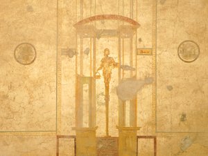 Fresco depicting caryatid, from House of Lovers, Pompeii , Campania, Roman Civilization alkotó: Roman Roman