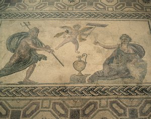 Magas szög kilátás egy falfestmény a padlón, Paphos, Ciprus (fénykép) alkotó: Roman Roman