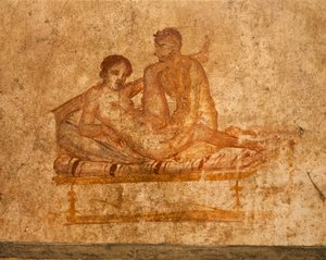 Italy, Campania Region, Naples Province, Pompei, House of Vettii, Erotic fresco alkotó: Roman Roman