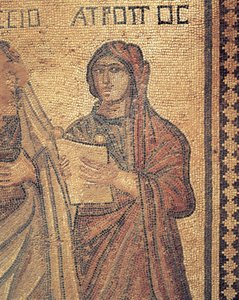 Fiatal nőt ábrázoló mozaik, olvasás, Theseus háza, római villa, Páfosz, Ciprus
(fotó) alkotó: Roman Roman