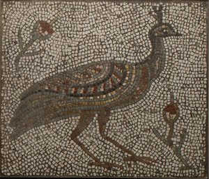 Mozaik pávával és virágokkal, 3-4. század (mozaik) alkotó: Roman Roman