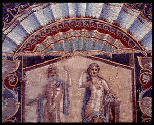 Neptunusz és Amfitrit. Falmozaik részlete a casa di Nettuno e Anfitrite trikliniumából, Kr.e. V. század – Kr. u. 1. század alkotó: Roman Roman