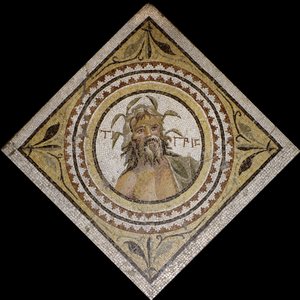 A Tigris folyó megszemélyesítése, Kr.u. 2./3. század vége (mozaik) alkotó: Roman Roman