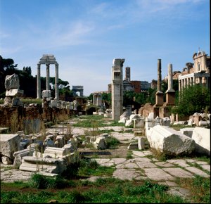 Római művészet: kilátás a Forumra (foro romano). Róma alkotó: Roman Roman