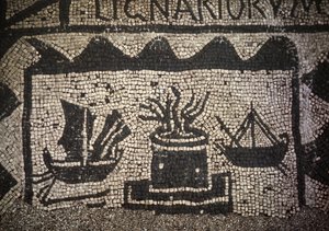 Római kereskedő tengeri és világítótorony, ősi Ostia (Ostia), Piazza delle Corporazioni. alkotó: Roman Roman