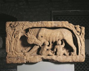 Romulus és Remus (mészkő) alkotó: Roman Roman