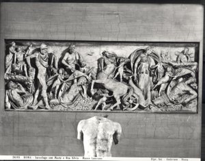 Marsot és Rhea Silviát (márvány) ábrázoló szarkofág (f/w fotó) alkotó: Roman Roman