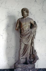 Aszklépiosz szobra, az orvostudomány istene a római vallásban. Louvre Múzeum, Párizs. alkotó: Roman Roman