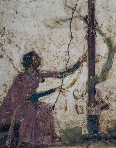 Woman at sacred tree, fragment of fresco from Pompeii, Campania, Italy, Roman civilization alkotó: Roman Roman