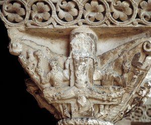 A főváros Szent Pétert ábrázolja a keresztjén (szobor alkotó: Romanesque