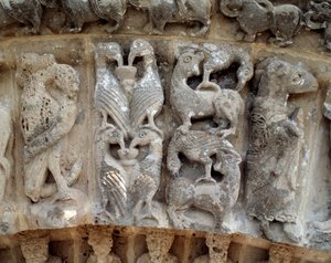 Részlet a déli portál szobrairól alkotó: Romanesque