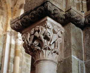 A szelek ábrázolása (faragott tőke) alkotó: Romanesque