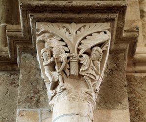 Káin halála (faragott tőke) alkotó: Romanesque