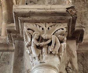 Káin halála (faragott tőke) alkotó: Romanesque