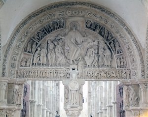 Vezelay apátság (89), a Santa Maria Magdalene bazilika dobhártyája. 12. század
