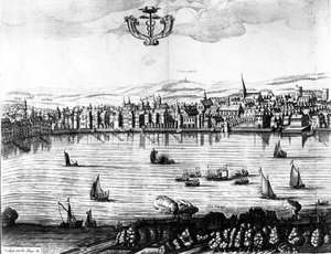 Kilátás a Temzére Southwarkból, 1650 alkotó: Rombout Van den Hoeye