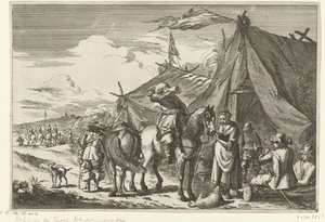A lovasok a sátraknál pihennek alkotó: Romeyn de Hooghe (rejected attribution)