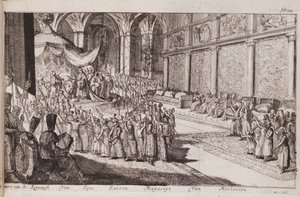 Jelenet Alekszisz Mihajlovics cár királyi udvarában, 1677 alkotó: Romeyn de Hooghe