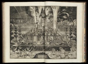 Nagy tűzijáték. "Ő brit felségének diadalmas visszatérése Hollandiába" (CBL AL 146, pl. 67.) alkotó: Romeyn de Hooghe