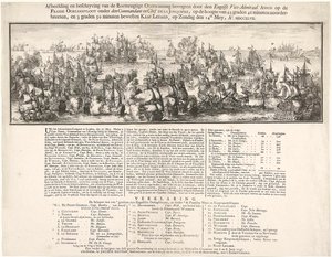 Kép és leírás a dicsőséges győzelemről, amelyet ANSON angol ellentengernagy aratott a DE LA JONQUIÉRE parancsnok és főparancsnok vezette FRANCIA HADVONAL felett, az északi szélesség 43 fok 46 percének magasságában és a CAPE LE-től 3 fok 50 perccel nyugatra alkotó: Romeyn de Hooghe