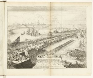 Pármai hajóhíd a Scheldt felett, 1585 Le Pont de Farnese (cím a tárgyon) Guerres de Flandres (sorozat címe)