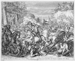 Bécsi Nyomtatási Ciklus, Lengyel lovasság csata kezdete a bécsi erdőben, 1683