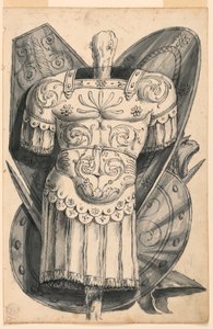 Rajz, trófea fegyverekkel, 1830-1850 alkotó: Romolo Achille Liverani