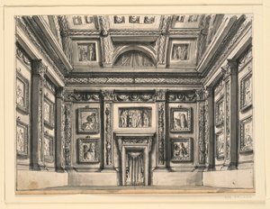 Színpadtervezés, palotabelső alkotó: Romolo Achille Liverani