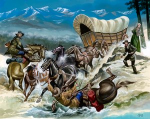 Baleset a nyugatra vezető úton alkotó: Ron Embleton