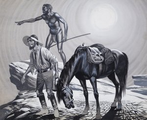 Edward Eyre (1815-1901) (gouache, papír) alkotó: Ron Embleton