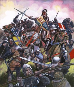 A csatába: Harcoltak Anglia koronájáért. A bosworthi csata alkotó: Ron Embleton