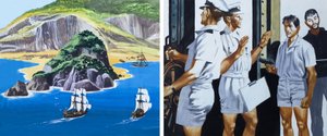 Men of the Jolly Roger: The Pirate Flags Come Down (gouache on paper) alkotó: Ron Embleton